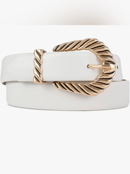 Accessories - 🥰🥰White Belt with Gold Twisted Buckle - Women Accessories